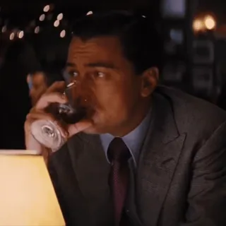 🍷 771dda4c Leonardo DiCaprio The Wolf of Wall Street leonardo dicaprio, bebendo, o lobo de wall street, vinho, ator, filme telegram sticker