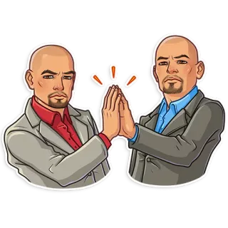 🙏 1324418c คน, แปะมือ, ผู้ชาย, การทำงานร่วมกัน telegram sticker