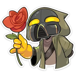 🌷 9e6a9d69 flower, mask, rose, character, yellow telegram sticker