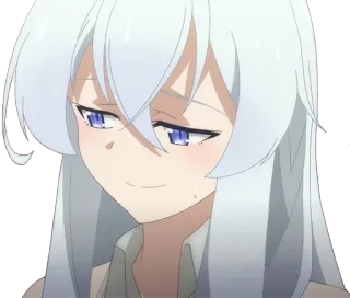 😏 4f2e5c19 动漫, 女孩, 白发, 得意, 微笑 telegram sticker