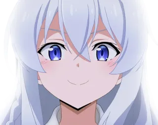 😊 77fc913e 动漫, 女孩, 白发, 蓝眼睛, 微笑 telegram sticker