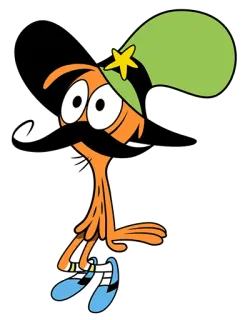 🤓 4517c518 Wander Wander Over Yonder 漫画, キャラクター, なんだかんだワンダー, ワンダー, オレンジ, 帽子, フレンドリー telegram sticker
