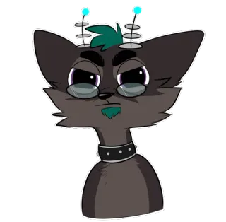 😑 751b28e4 kat, cartoon, dier, bril, antenne, personage, sticker telegram sticker