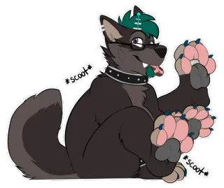 😀 8aa4bcd1 SCOOT Furry, Dier, Wolf, Bril, Cartoon telegram sticker