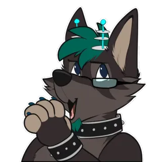 😂 ac9076b5 Furry, Anthro, Wolf, Schattig, Halsband, Cartoon, Sticker telegram sticker