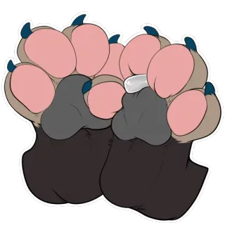 🐾 e48bbe0f poten, dier, harig, voeten, cartoon telegram sticker