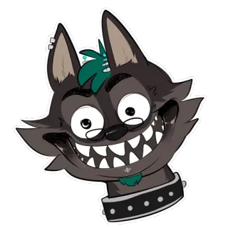 😃 fc725f0d wolf, cartoon, dier, hond, personage, illustratie telegram sticker