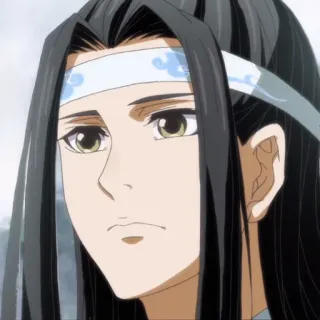 ⛩ ac24fd34 Lan Wangji The Grandmaster of Demonic Cultivation anime, pria, potret, rambut panjang, Lan Zhan, Wei Wuxian, karakter telegram sticker