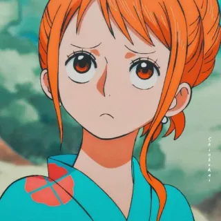 🍊 430e147b Nami One Piece Anime, One Piece, Nami, Kreskówka, Manga, Dziewczyna, Pomarańczowe włosy telegram sticker