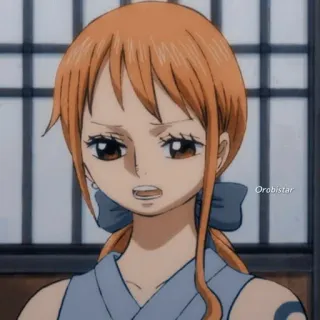 🍊 a80ceabe Nami One Piece Anime, One Piece, Nami, Postać, Dziewczyna, Pomarańczowe włosy telegram sticker