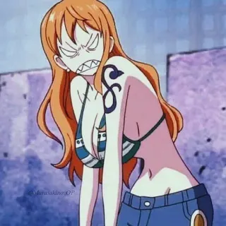 🍊 f0099ad2 Nami One Piece Anime, Kreskówka, Nami, One Piece, Postać telegram sticker