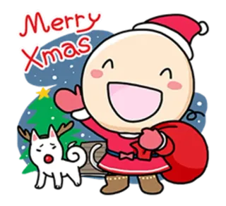 😍 1e948a5d Merry Xmas Noël, fêtes, festif, dessin animé, hiver, salutation telegram sticker