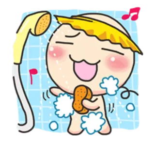 😕 7fdd071f douche, dessin animé, mignon, bain, nettoyage, hygiène telegram sticker