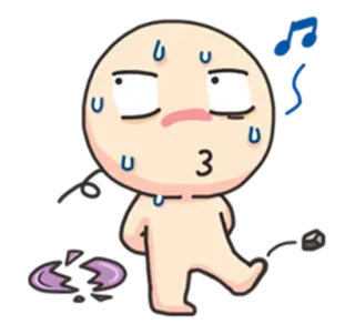😥 84a40010 Cartoon, Transpiration, Nerveux, Stressé, Épuisé, Cassé, Frustré telegram sticker