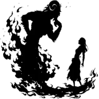 🤔 e9fa1227 モンスター, 悪魔, フィギュア, シルエット, ホラー telegram sticker