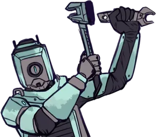 🔧 68a54b53 робот, механик, инструменты, гаечный ключ, научная фантастика whatsapp sticker