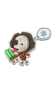 💀 143669c9 Kartun, Karakter, Es loli, Keping salju, Dingin whatsapp sticker