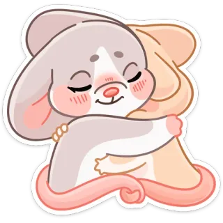 🤗 c43d9782 animales, lindo, abrazando, kawaii, ratón telegram sticker