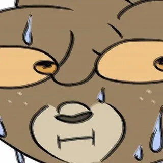 😅 02c9fba0 卡通, 熊, 流汗, 压力大, 焦虑, 卡通人物 telegram sticker