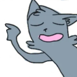 😁 279c4454 猫, 动画, 卡通, 动物, 灰色, 手势 telegram sticker