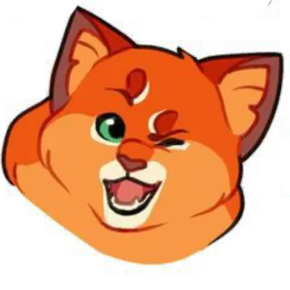 😎 cd83b40a 动物, 橙色, 狐狸, 可爱, 卡通, 快乐, 眨眼 telegram sticker