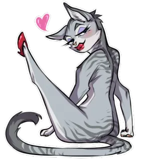 💋 d14ca906 кот, мультфильм, сексуальный, женственный, животное, гламур telegram sticker