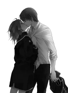 💏 87f4c453 Anime, Pocałunek, Para, Romans, Manga telegram sticker