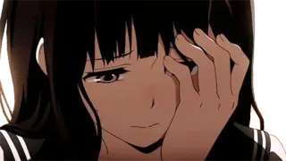 😣 8e155f5a dziewczyna anime, smutna, płacząca, mundurek szkolny, łzy telegram sticker