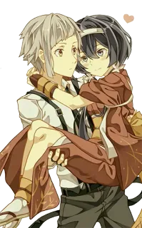 👫 be4b2e96 Atsushi Nakajima Bungou Stray Dogs Anime, Manga, Para, Postacie, Bungou Stray Dogs, Atsushi Nakajima, Słodkie, Miłość telegram sticker