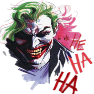 😜 96951666 Joker HAHA Joker, DC Comics, Villano, Payaso, Criminal, Batman, Maligno telegram sticker