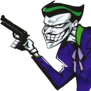 🔫 a7043971 Joker Joker, villano, DC Comics, arma, crimen, personaje de cómic telegram sticker