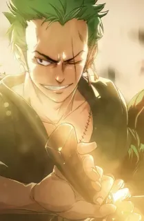 😂 bcf4b9a1 Zoro One Piece อนิเมะ, ตัวละคร, ดาบ, ต่อสู้, วันพีซ telegram sticker