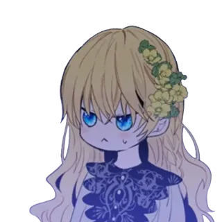 😠 501a5fa1 anime, manga, girl, cute, blonde, angry, illustration whatsapp sticker