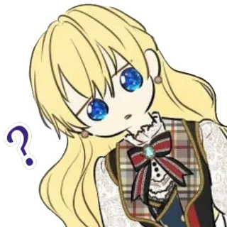 🤨 5c165028 ? anime, question, confused, girl, cute, blonde whatsapp sticker