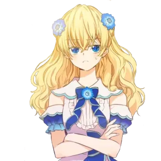 😤 bcb0288f anime, girl, blonde, blue, cute, princess whatsapp sticker