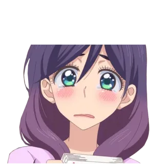 😢 cf5dfb6f anime, chorando, menina, triste, mangá, emocional telegram sticker