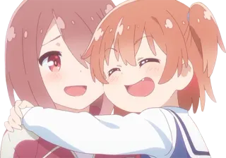 🤗 51cd36c8 Anime, Cartoon, Umarmung, Fröhlich, Niedlich, Freunde telegram sticker