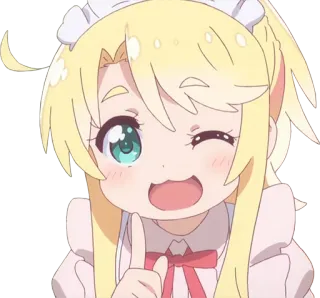 😉 5d174b6d Anime, Maid, Cartoon, Zwinkern, Süß telegram sticker