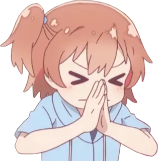 🙏 6d62a314 Anime, Cartoon, Mädchen, Niedlich, Bittend, Charakter telegram sticker