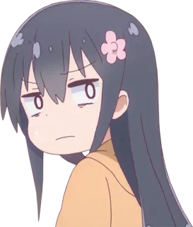 😒 cf2a5e53 Anime, Mädchen, Süß, Blume, Ernst, Ausdruck telegram sticker