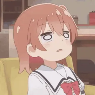 😣 d437edab Аниме, Мультфильм, Милый, Девочка, Выражение, Смешной, В замешательстве, Сидит telegram sticker