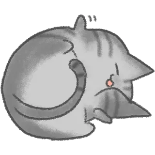 🥱 86ef7e9d chat, dormir, animal, mignon, gris, rayé, animal de compagnie telegram sticker