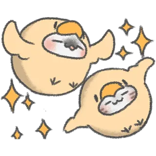 ✨ f66ce67a oiseau, mignon, adorable, animal, jaune, étincelle, volant, dessin animé telegram sticker