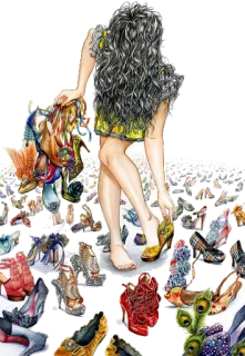 👡 697209be woman, shoes, fashion, style, artwork, illustration, heels, dress whatsapp sticker