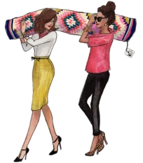 👭 b306c057 fashion, women, style, illustration, clothing, accessories, drawing whatsapp sticker