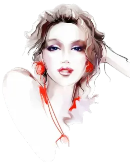 👩 ff396e7d woman, portrait, fashion, beauty, watercolor, illustration whatsapp sticker