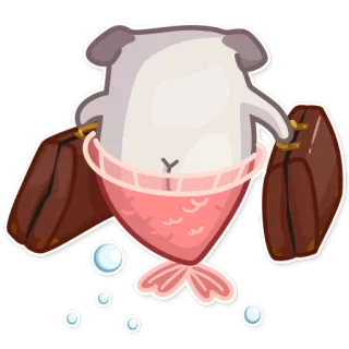 ✈ 290dd463 Tier, Meerjungfrau, Cartoon, Fantasy, Reisen, Koffer whatsapp sticker