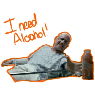 🥂 237c1429 I need Alcohol! alcool, besoin, patient, hôpital, boisson telegram sticker