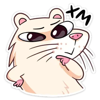 🤔 116f53d6 hm hamster, mignon, drôle, sticker, hm, pensée, dessin animé telegram sticker