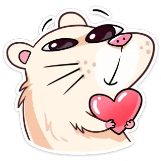❤️ 1f6f52ee Hamster, Coeur, Mignon, Amour, Autocollant, Animal telegram sticker